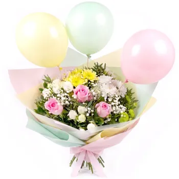 Flowers with balloons for a child
