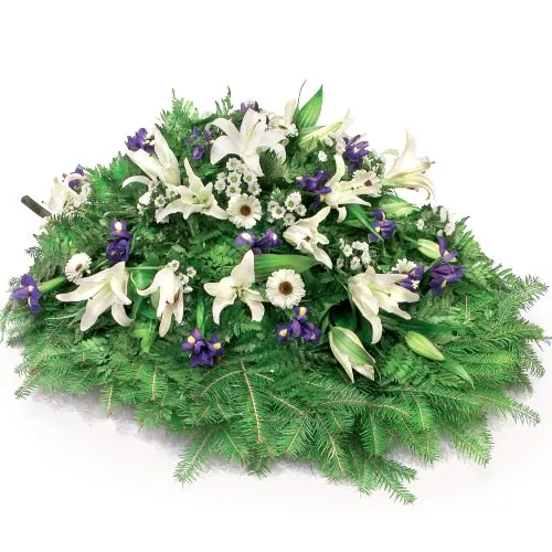 Funeral spray with iris