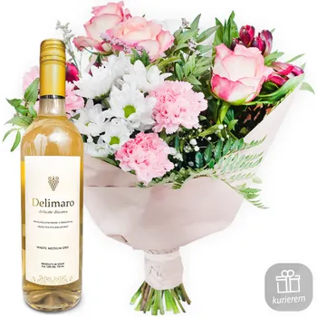 Pastel Bouquet with Delimaro White Wine