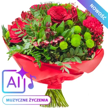Love Story Bouquet With Musical Wishes (AI)