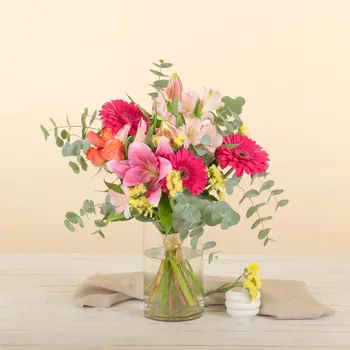 Floral connection - multicolored liliums bouquet
