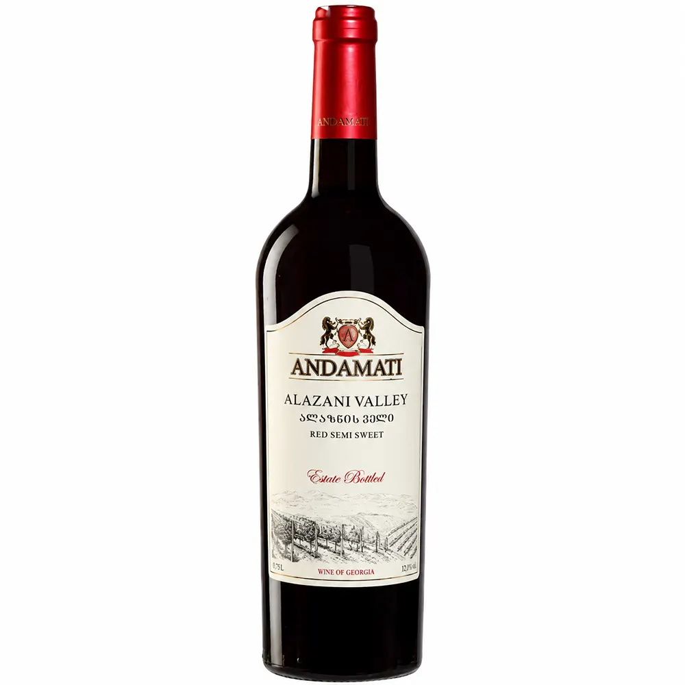 Wino czerwone Andamati Alazani Valley półsłodkie 11,5% (750ml)