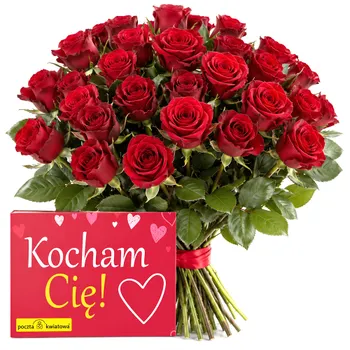 Zakochane róże + Kocham Cię