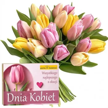 Świeże Tulipany + bombonierka Dzień Kobiet