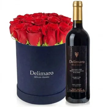 Flowerbox with wine