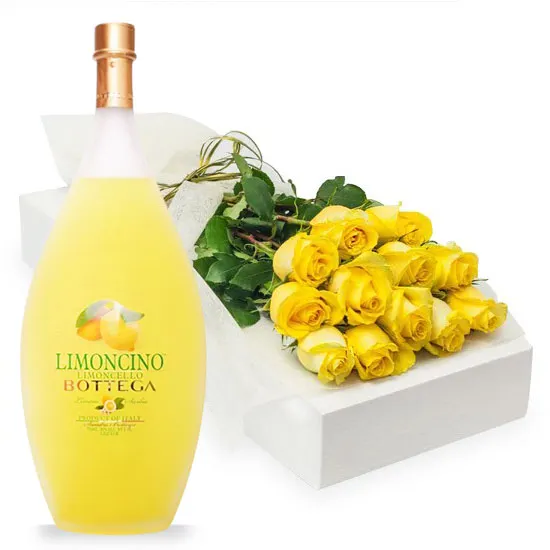 12 żółtych róż z Limoncino
